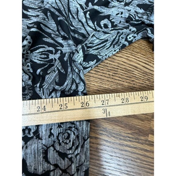 Belle Kim Gravel Womens Gray Floral Tie Boat Neck Tunic Top‎ Size 2X Stretch - Picture 10 of 11